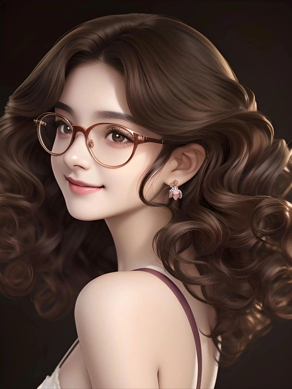 头像|微信头像|卷发女孩 卷发和眼镜搭配,感觉好迷人!