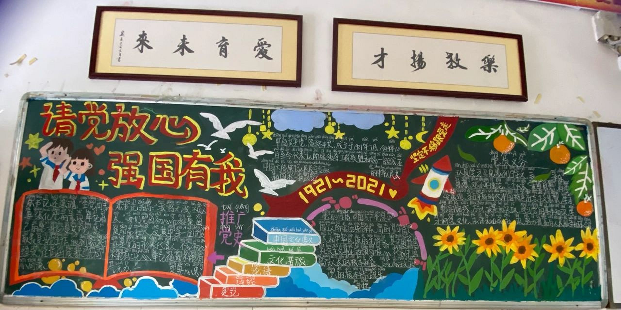 请党放心强国有我 黑板报手抄报素材