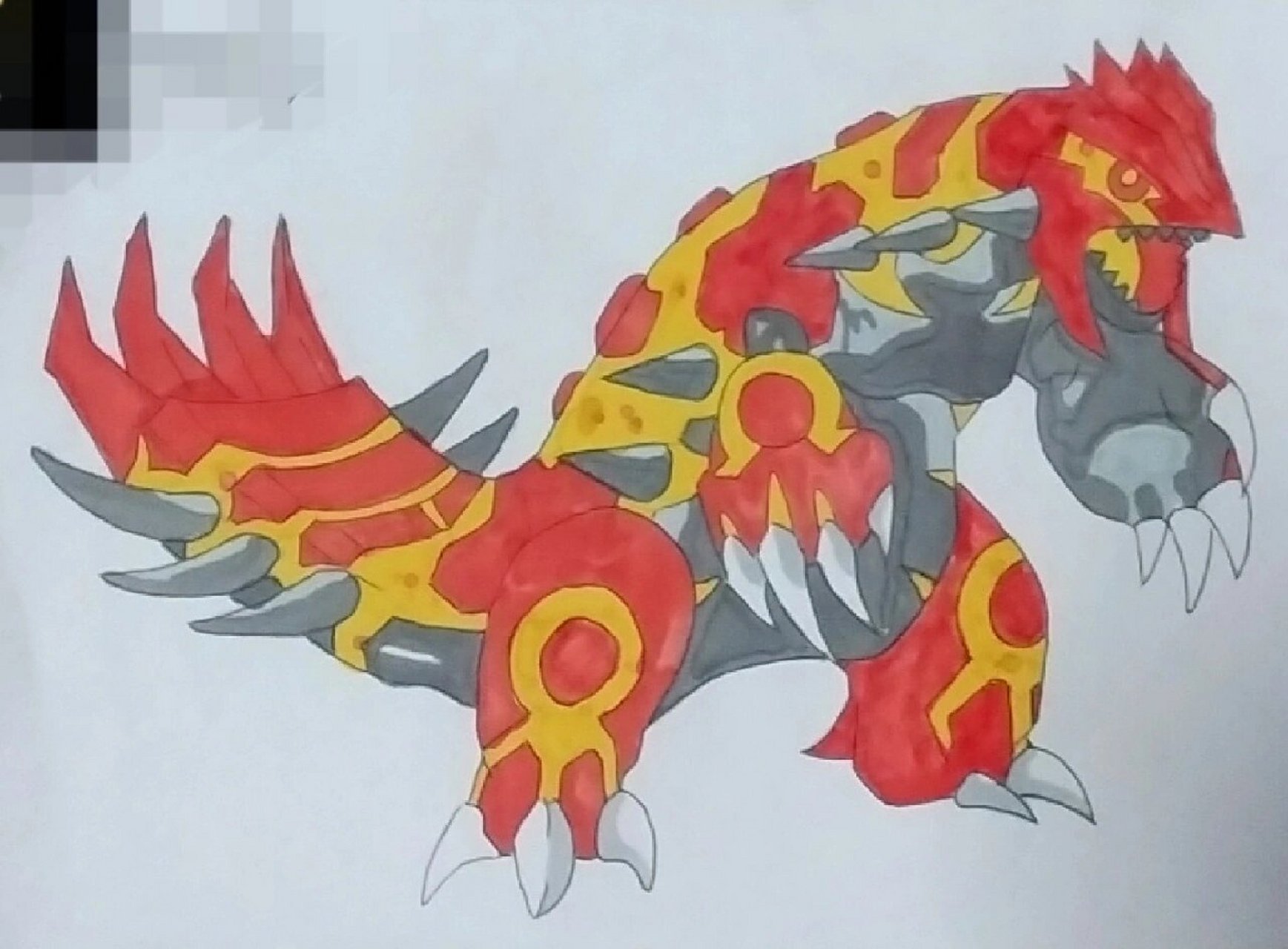 宝可梦绘画原始固拉多