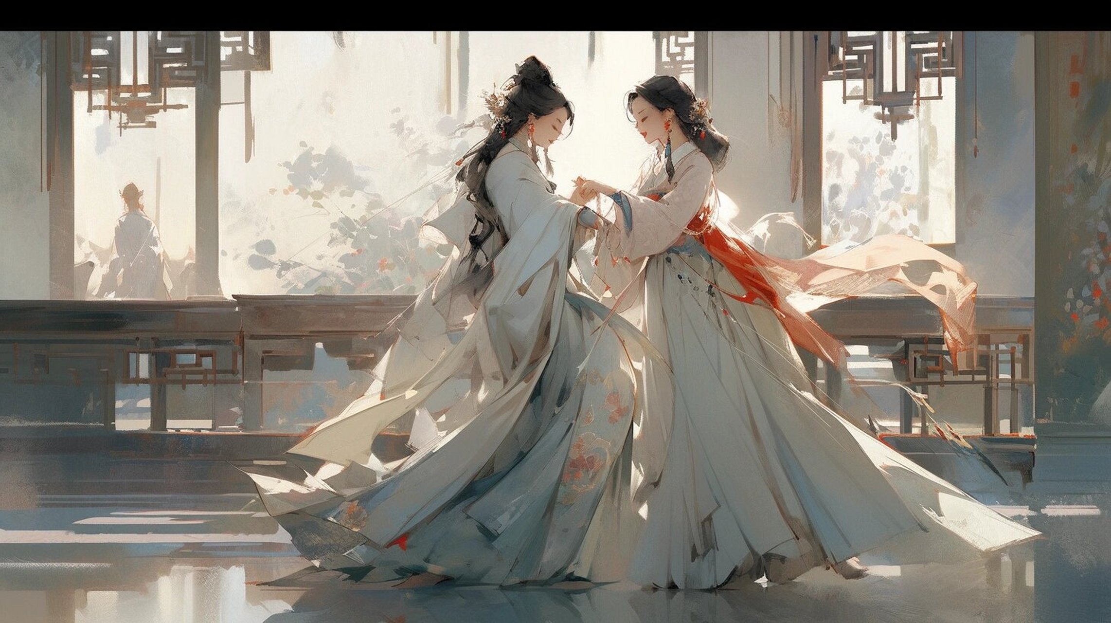 百合古风 双人图片