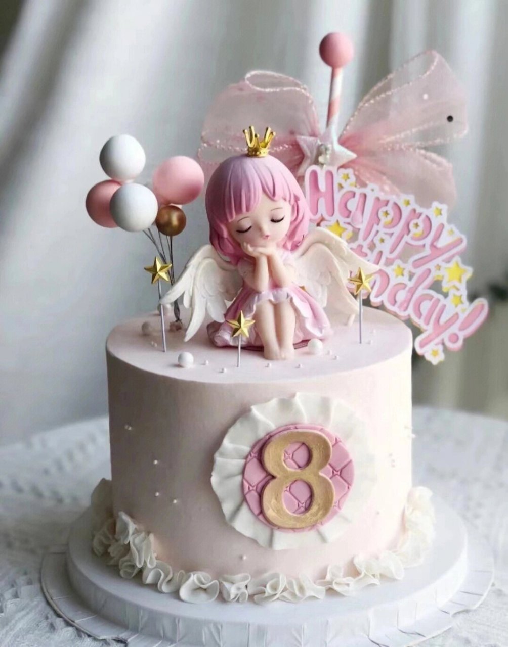 小女孩蛋糕合集单层公主主题蛋糕 小公主单层主题生日蛋糕 进口动物淡