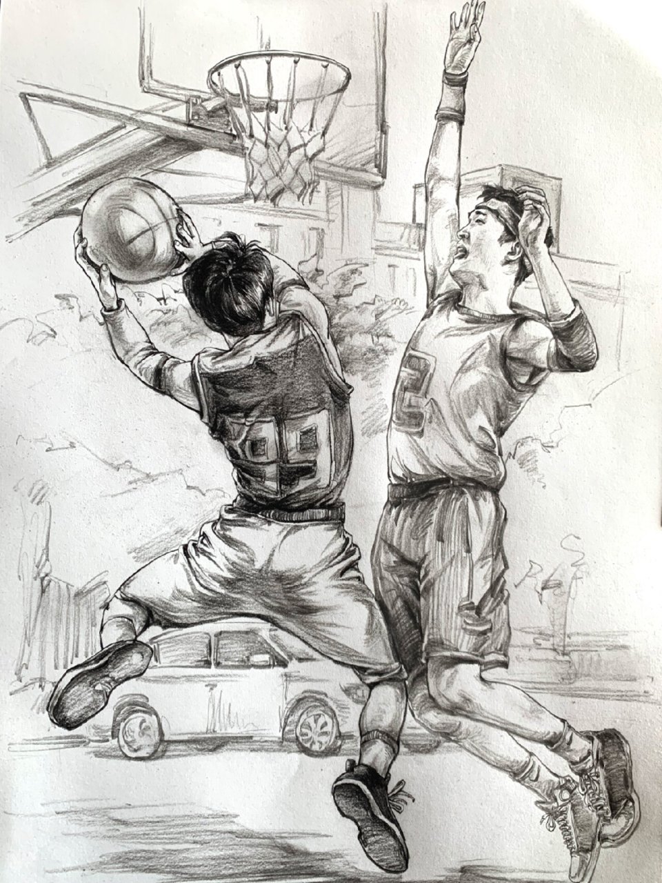 场景速写 打篮球动态 大动态速写场景 篮球 助力北京美术联考