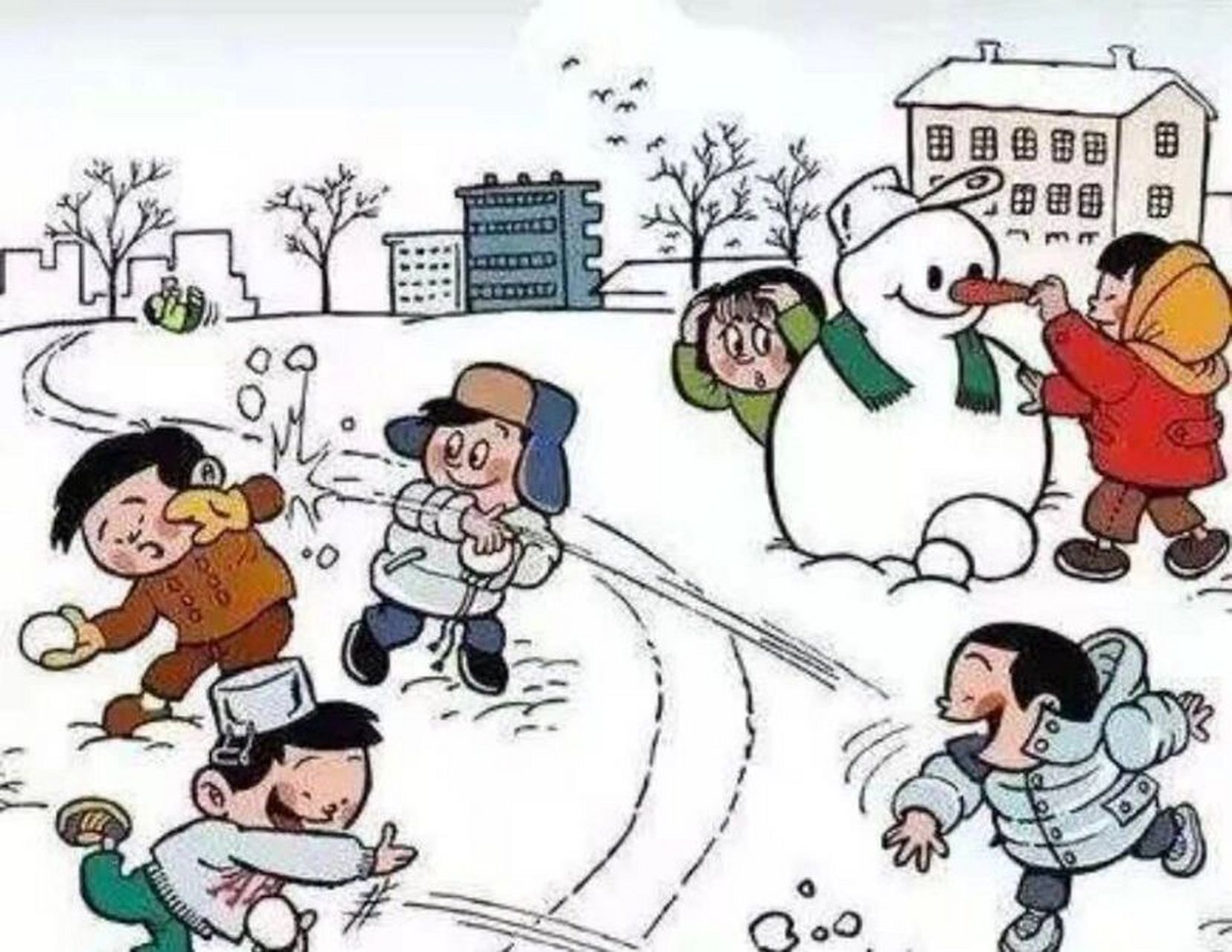 看图写话‖下雪了 82范文一: 下雪了 下雪了!下雪了!