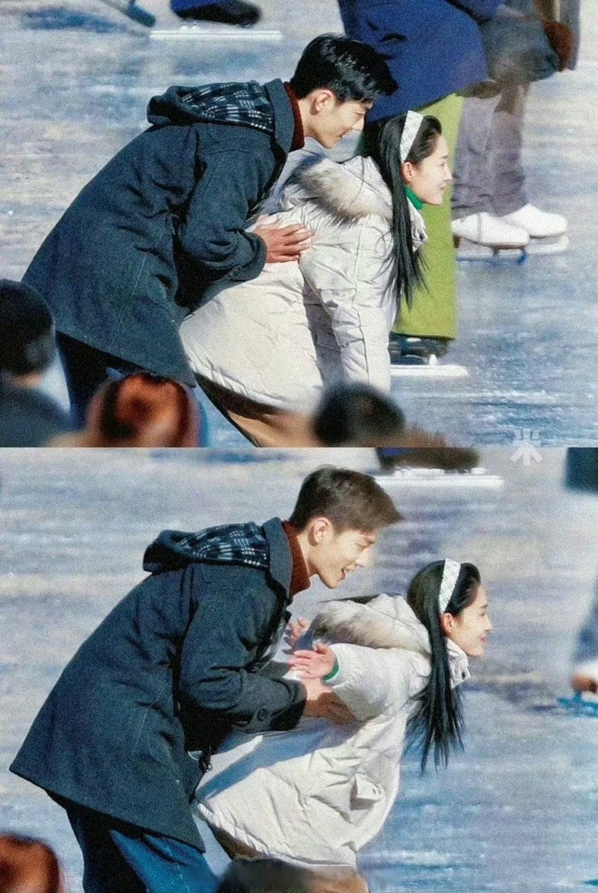 肖战李沁梦中的那片海滑冰路透图,氛围感拉满! 图cr:logo