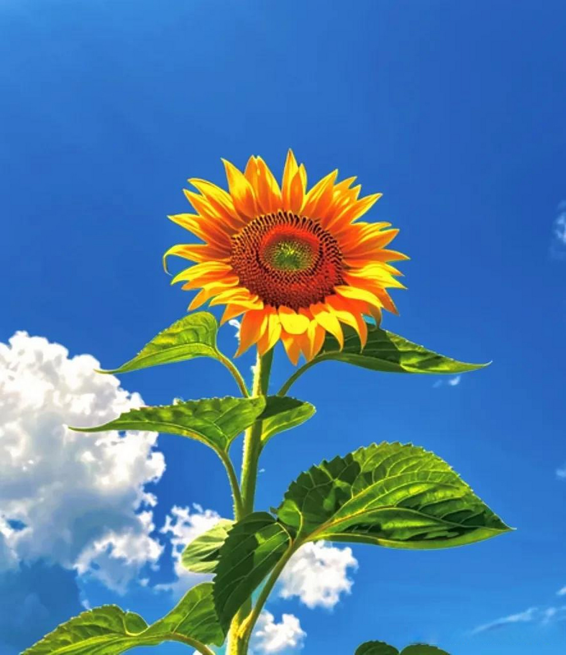 向日葵,在蓝天白云下绽放.向日葵盛夏之约 随拍漂亮花 花与生活