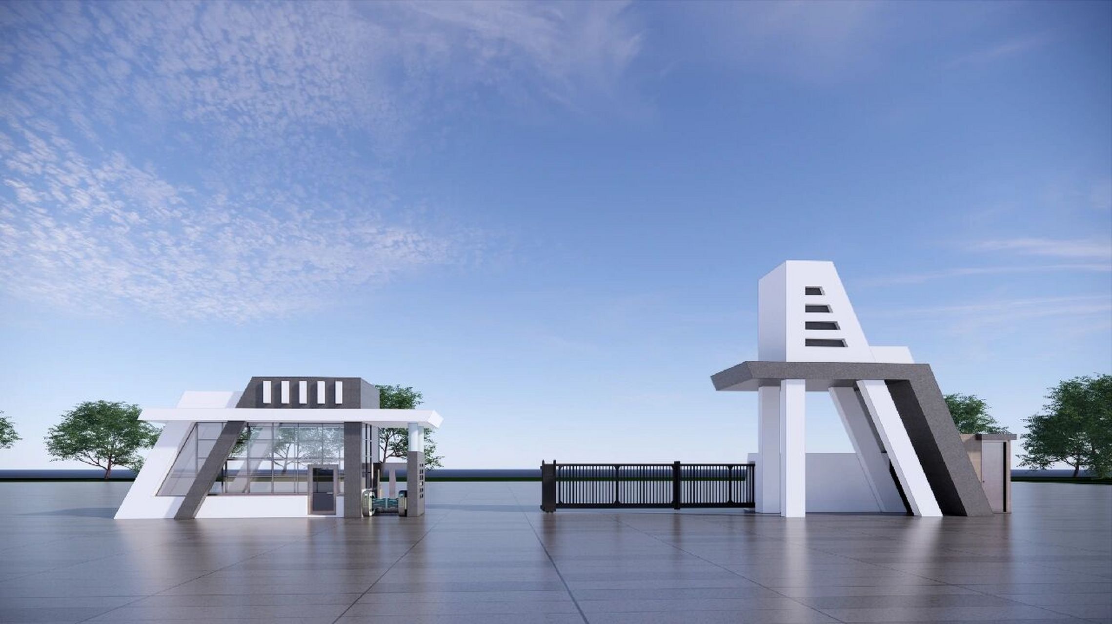 园区大门效果图设计