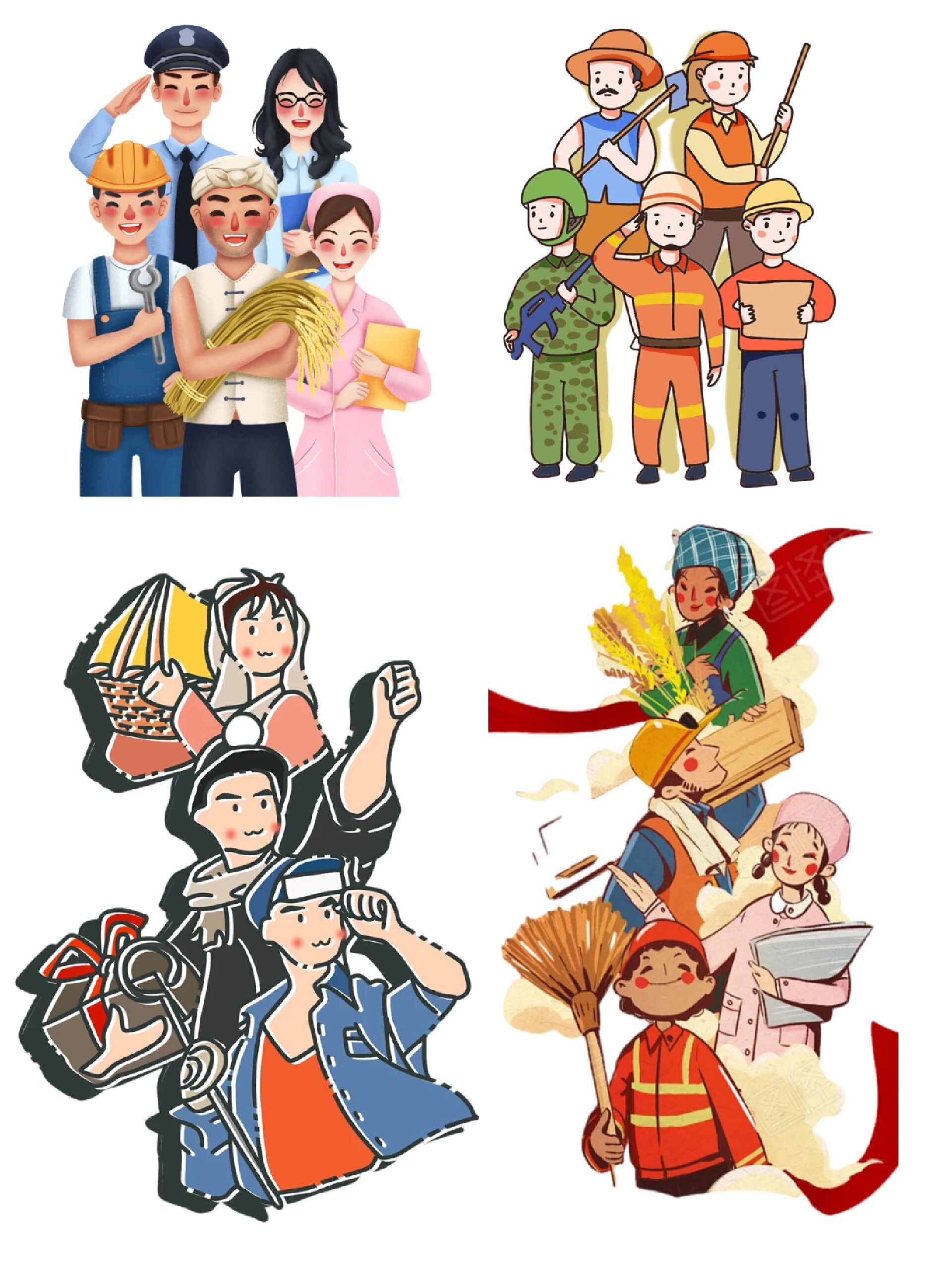 五一劳动节人物素材丨劳动者图鉴丨卡通免抠