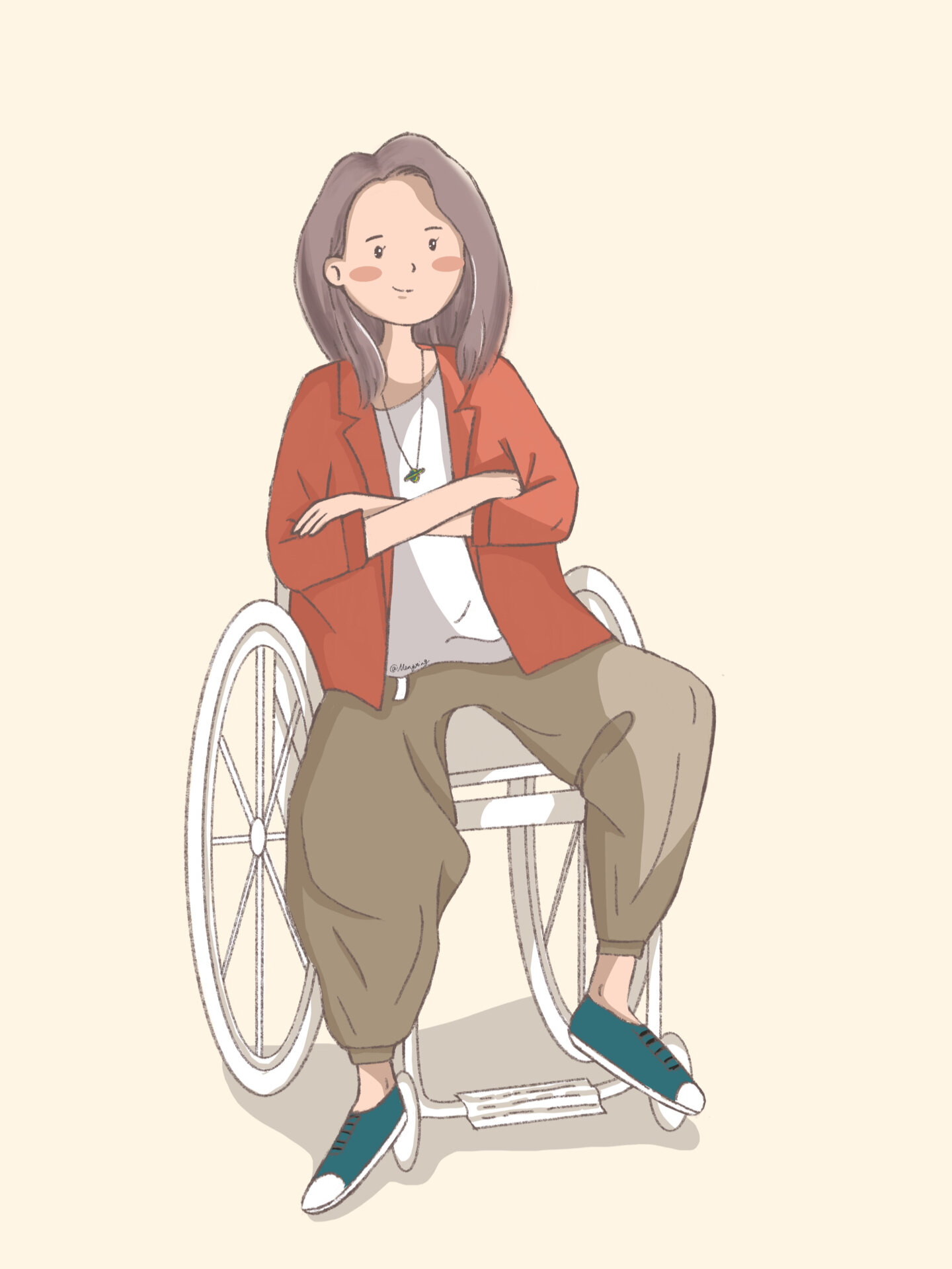 轮椅/残障/女孩手绘头像