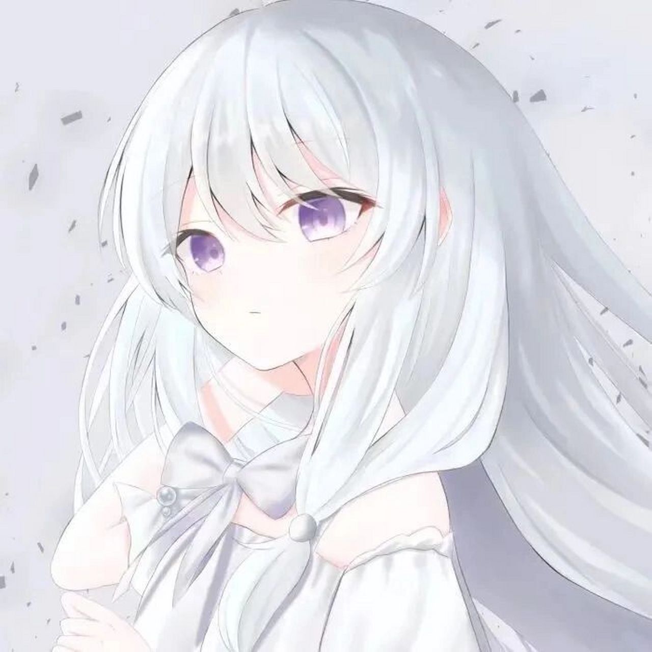 好看的治愈系白发动漫女生头像