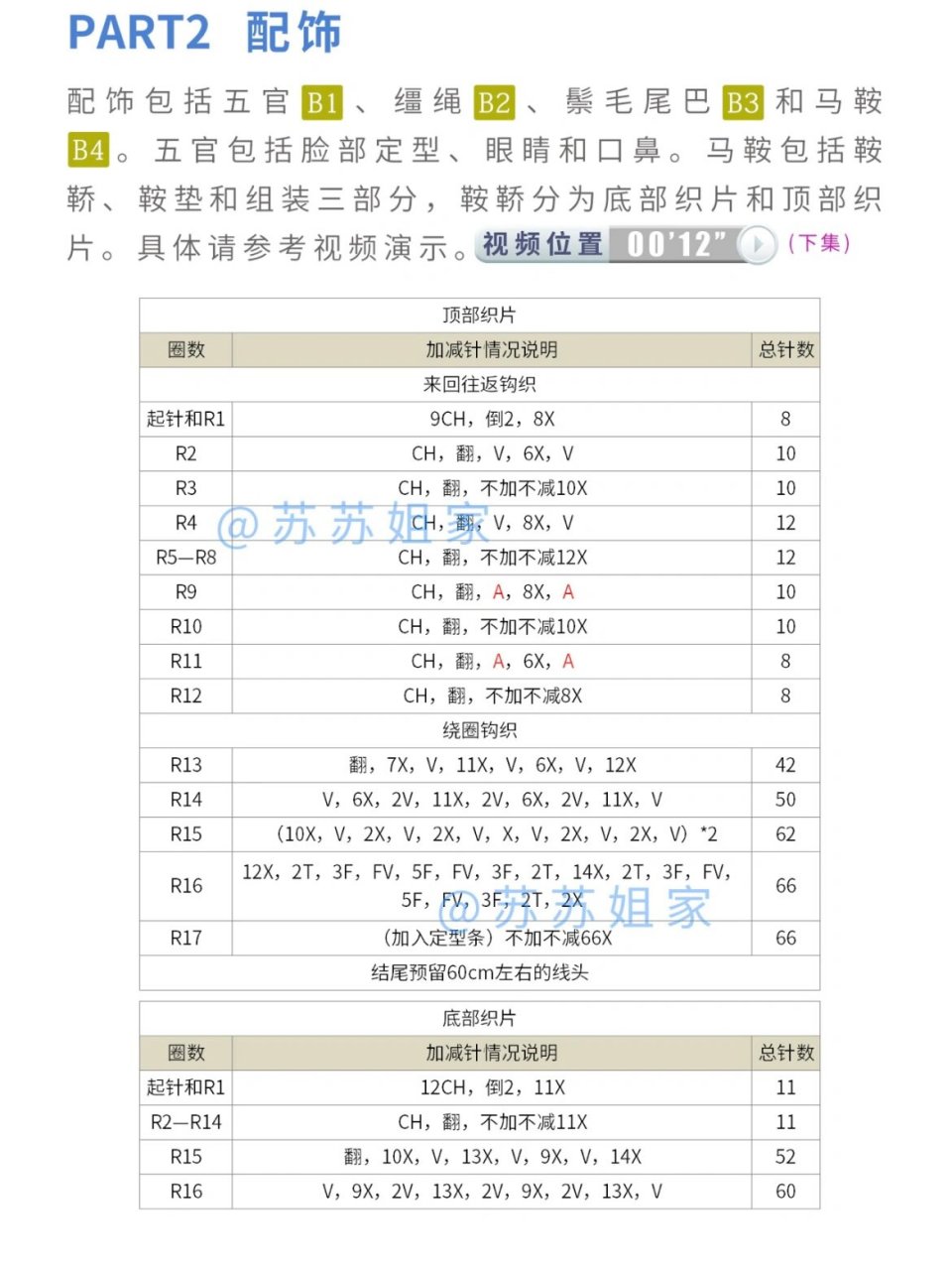 马的钩针图解教程图片