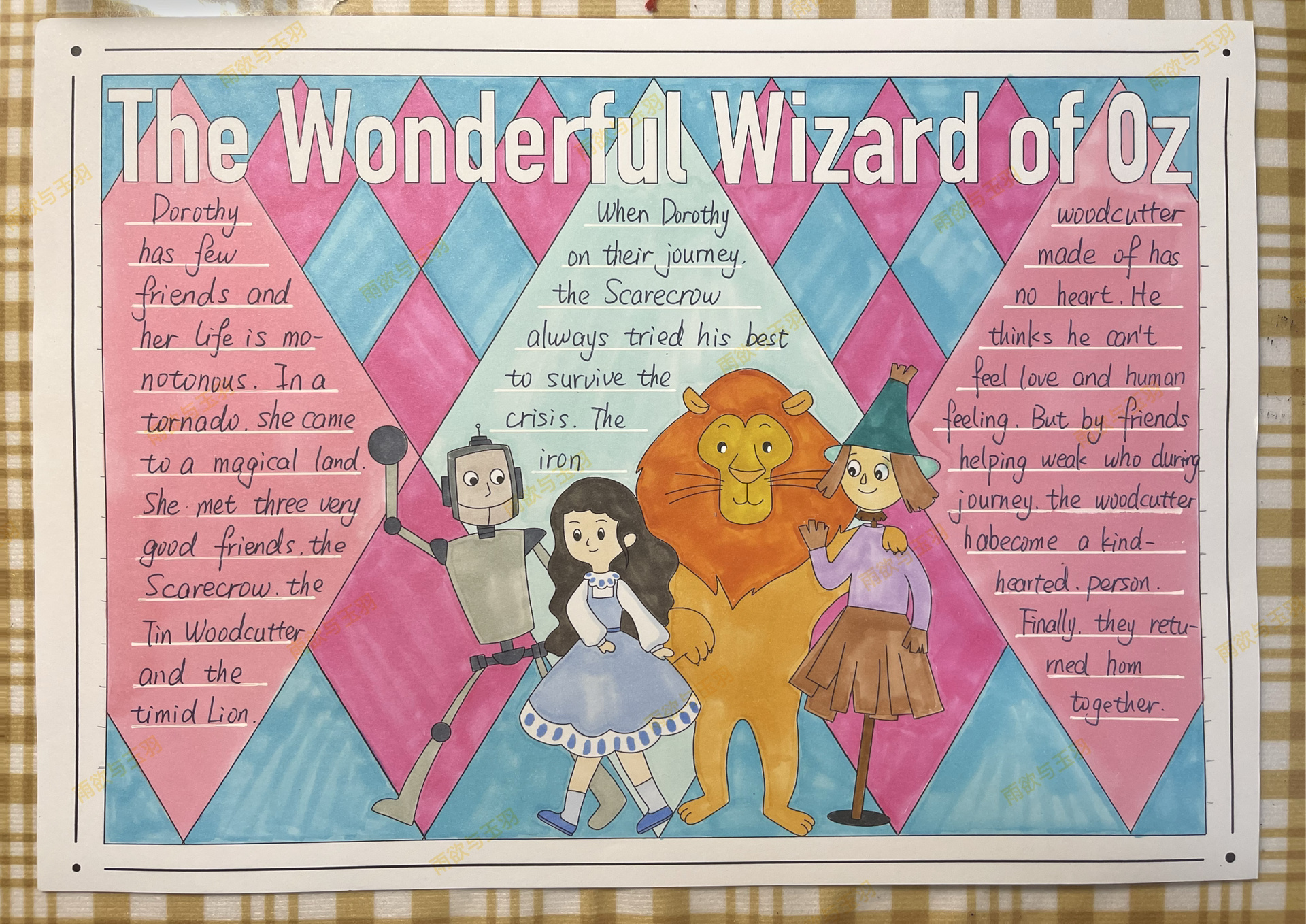 绿野仙踪英文手抄报 电影名著绘本手抄报