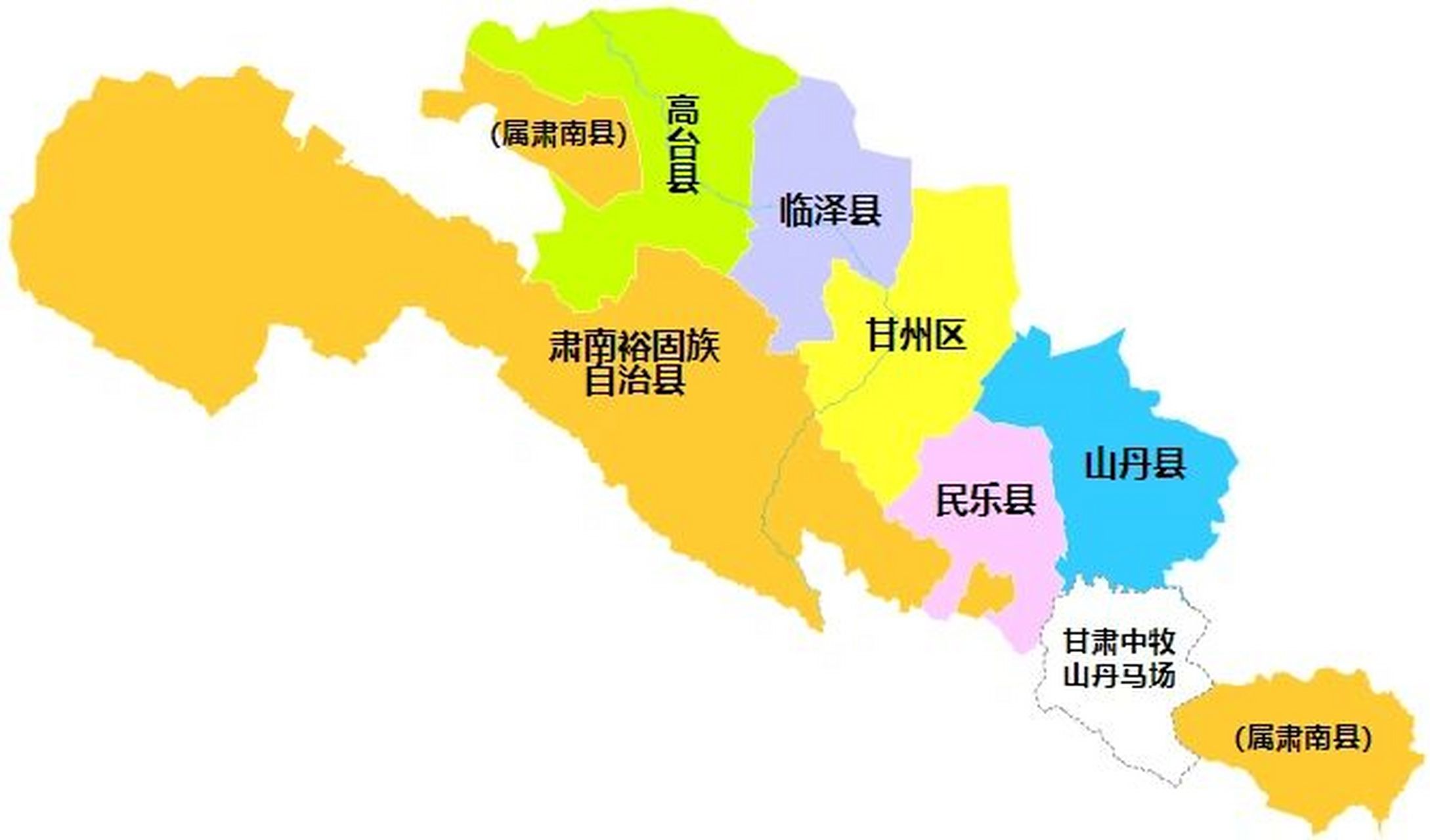 张掖行政区划 张掖市,甘肃省辖地级市,总面积为38600平方公里,常住