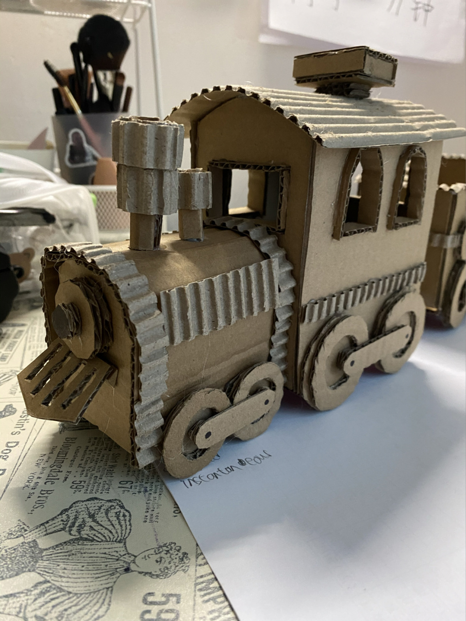 手工小火车 纸壳