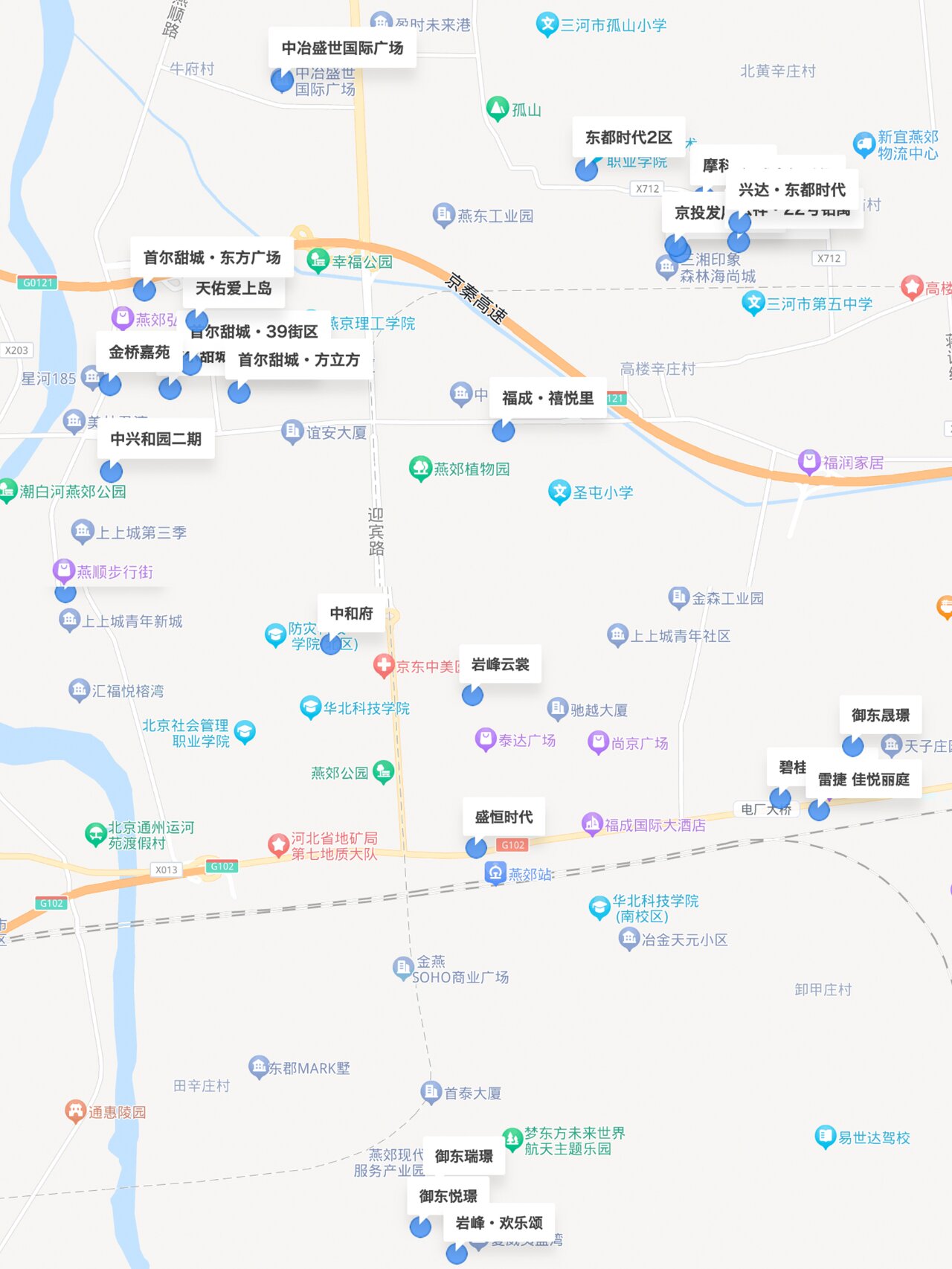 燕郊城区地图全图图片