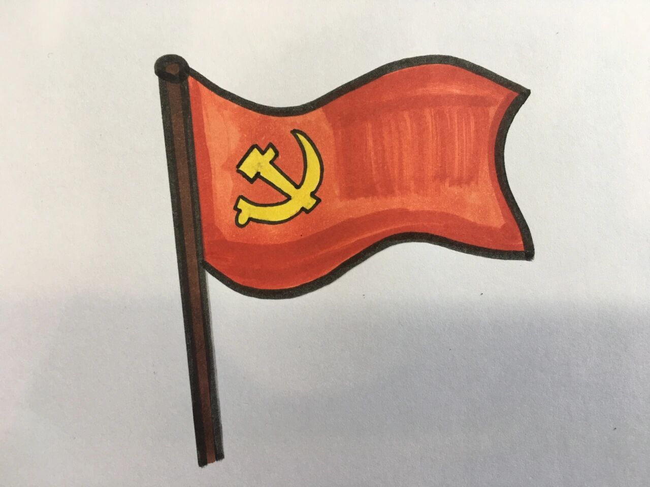 马克笔|党旗简笔画