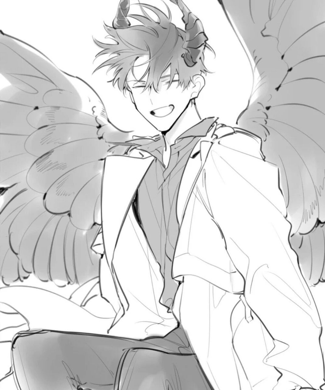 线条丝滑极具张力的动漫人物线稿绘画素材!