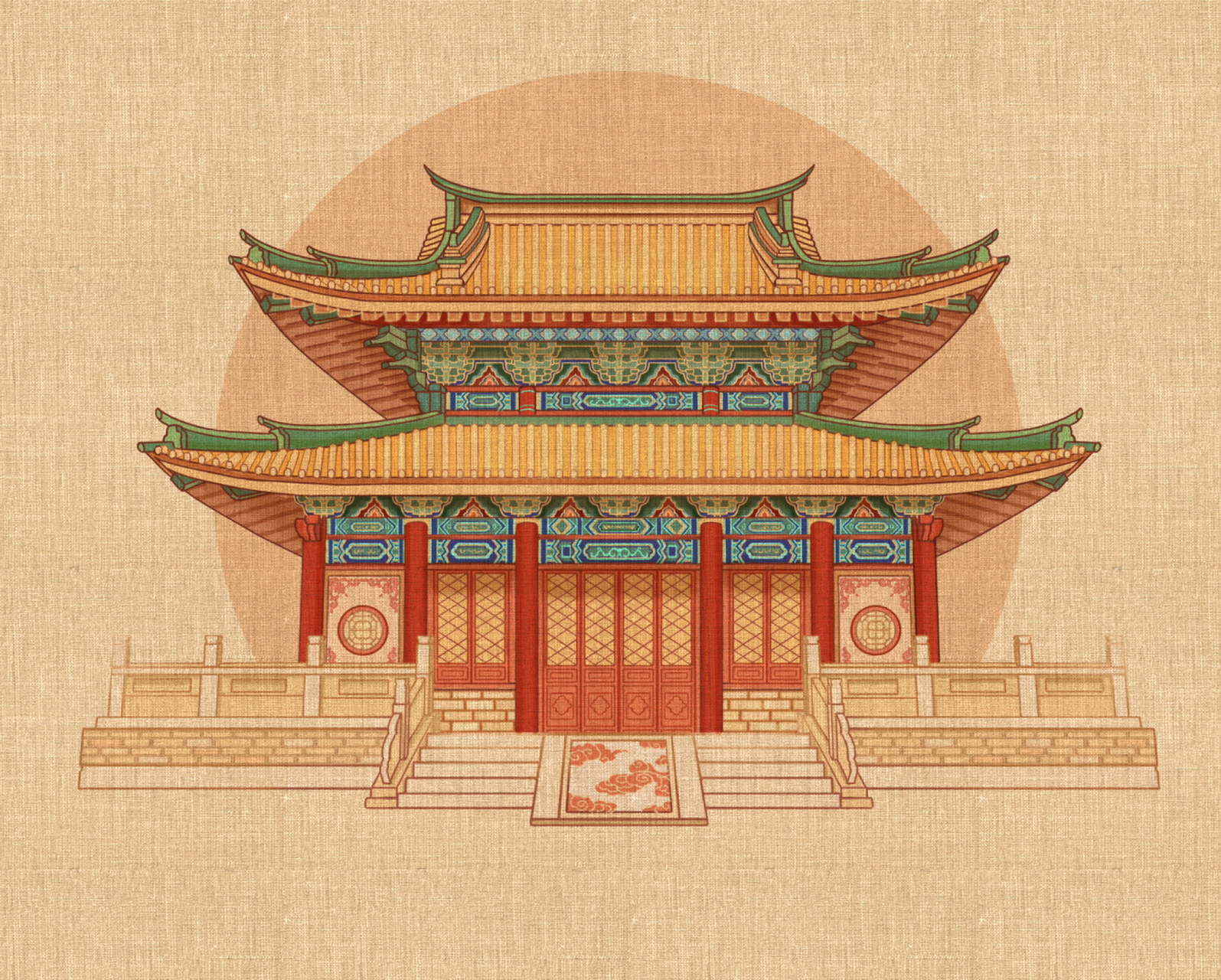 古建筑绘画系列持续更新 这一张画的比较细致,画建筑其实不难,前期把