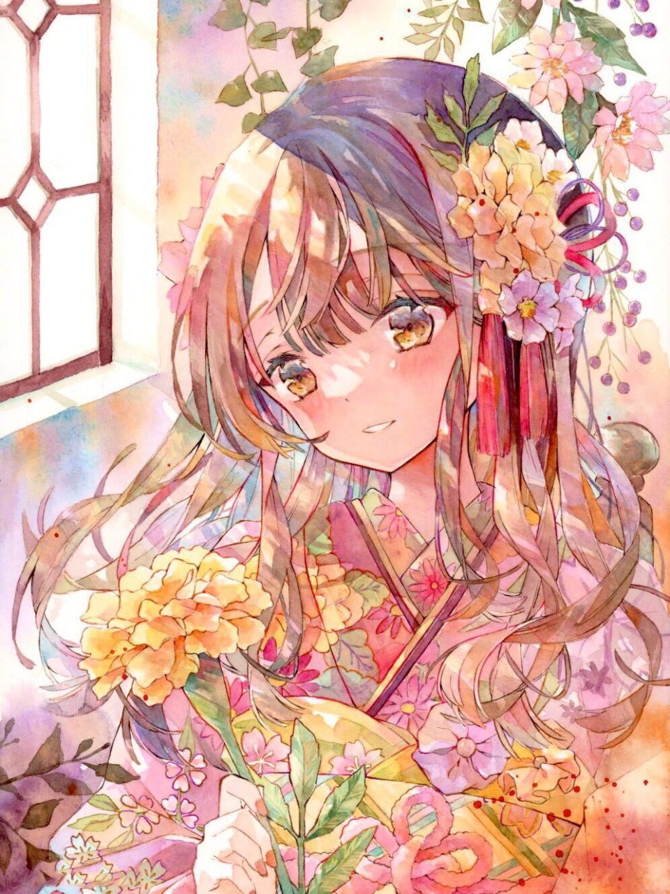 高段动漫人物素材图片 水彩少女91 artist:優子鈴 twi:_yukoring