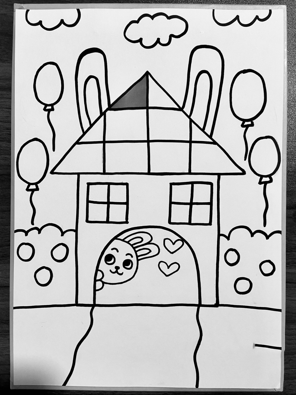小兔子的家简笔画图片