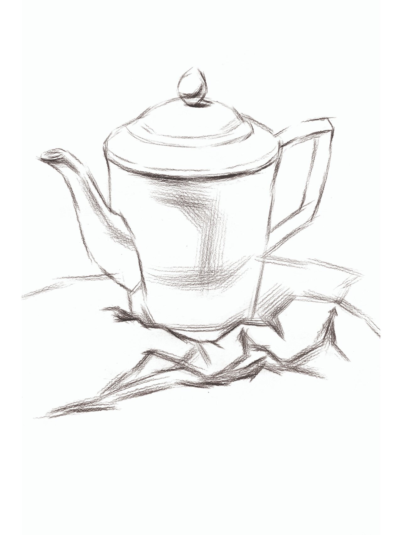 素描干货 | 静物临摹素材·陶瓷茶壶