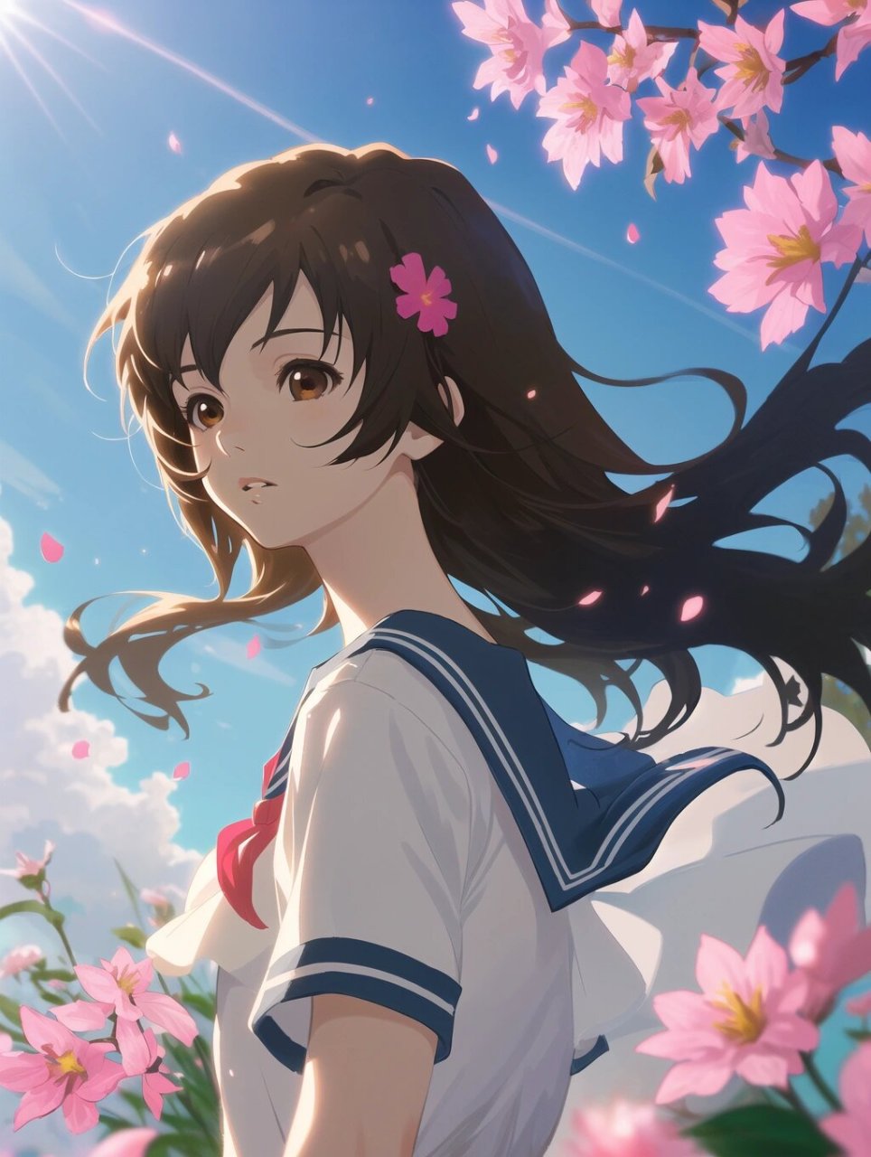 清新校园少女风格新海诚动漫头像壁纸7815 夏日清新校园风,怎么能