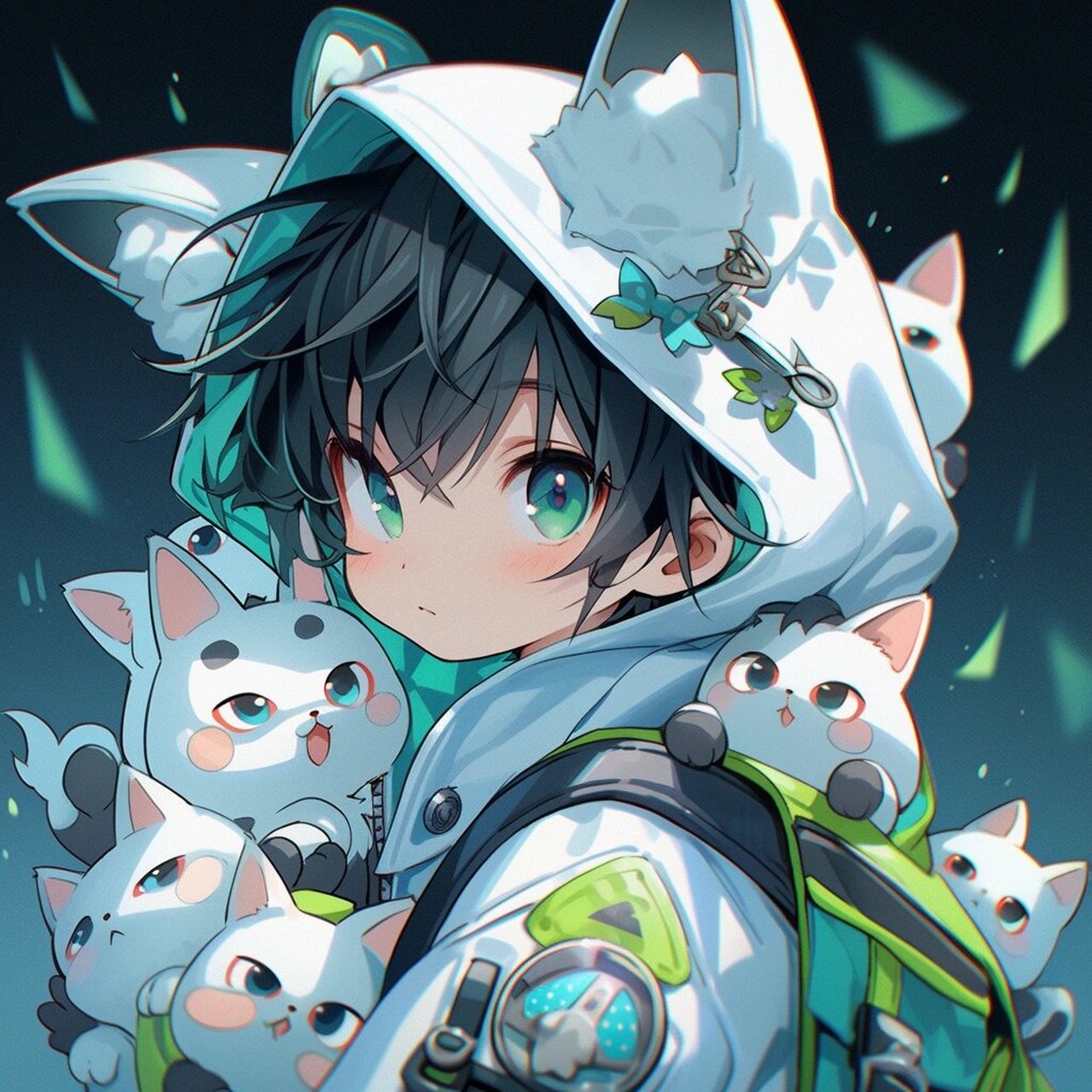 动漫男生头像|男版帽衫忧郁小帅哥93 图片头像均由midjourney77