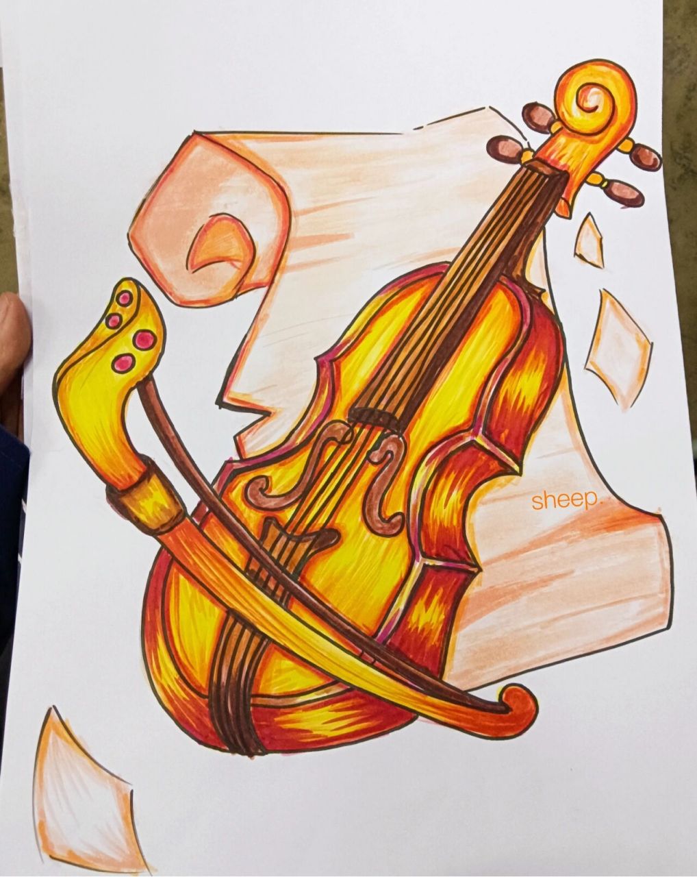 简笔小提琴怎么画图片