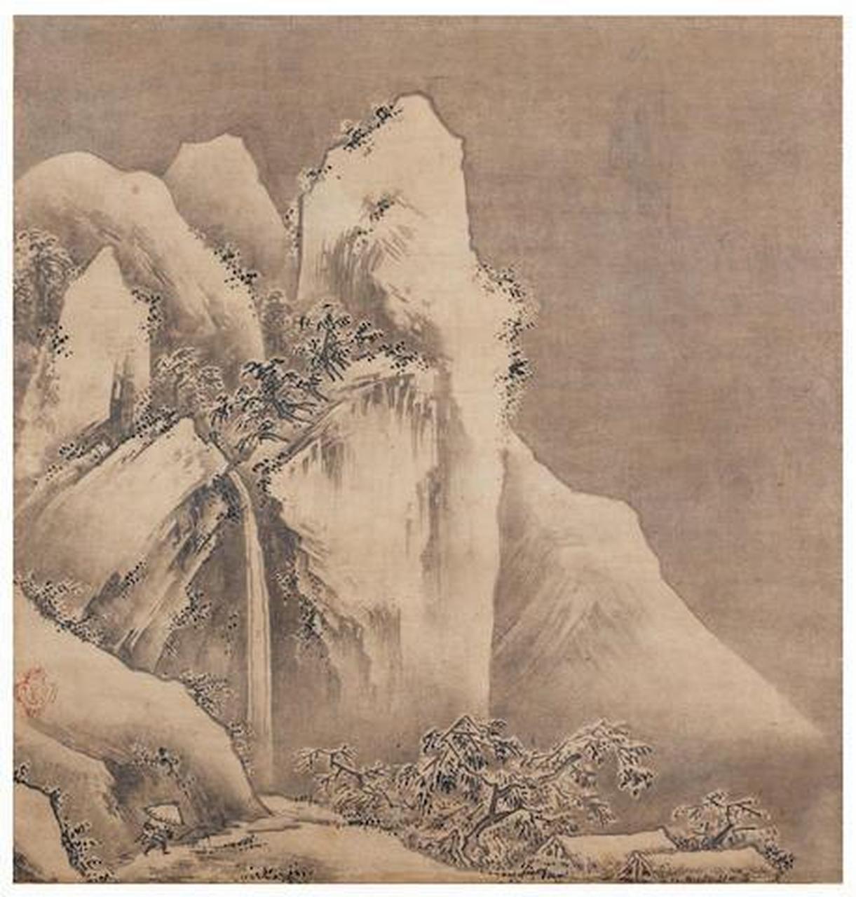 闻是赏画狩野元信绘画——《雪景》