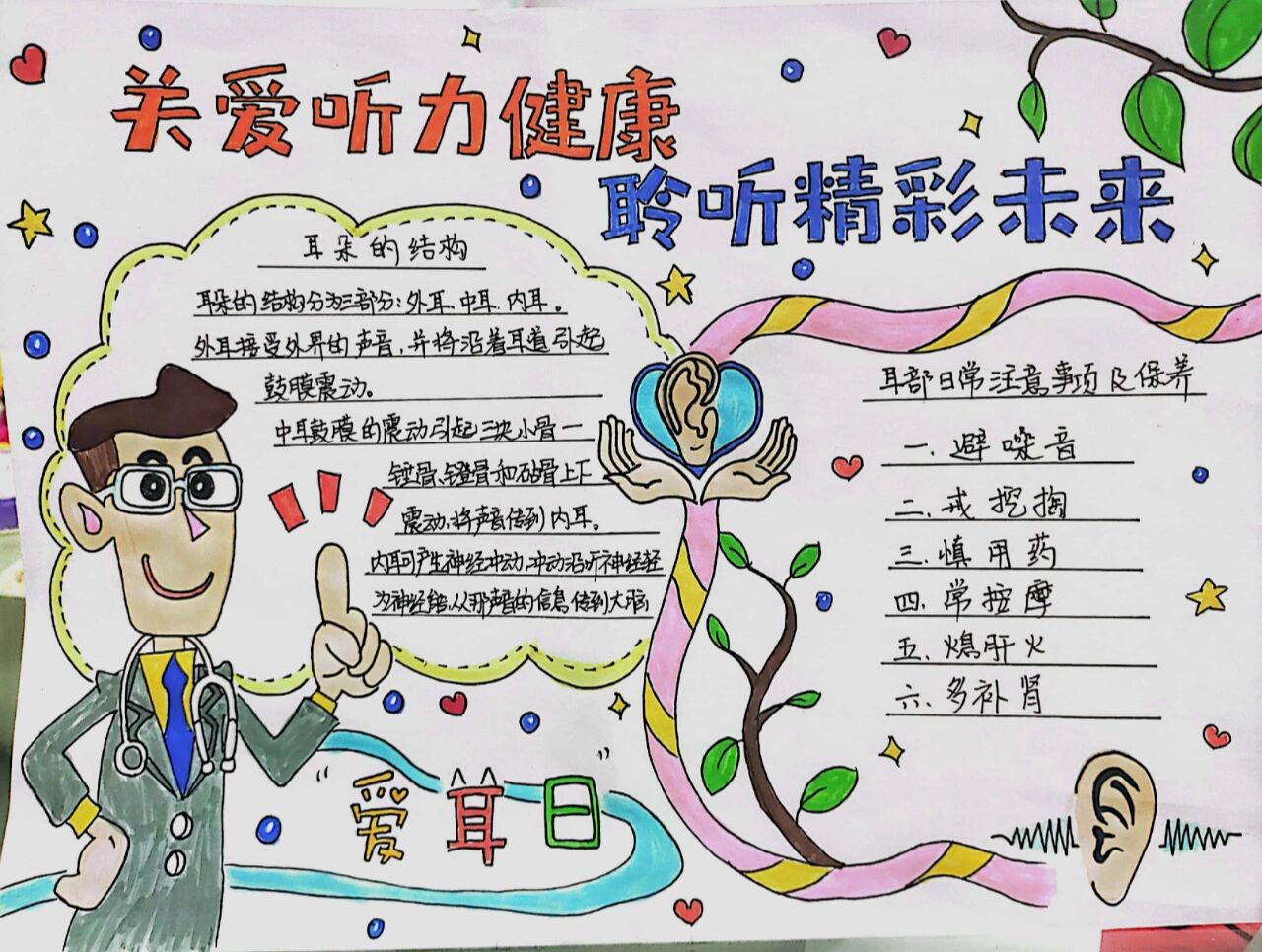 爱耳日手抄报