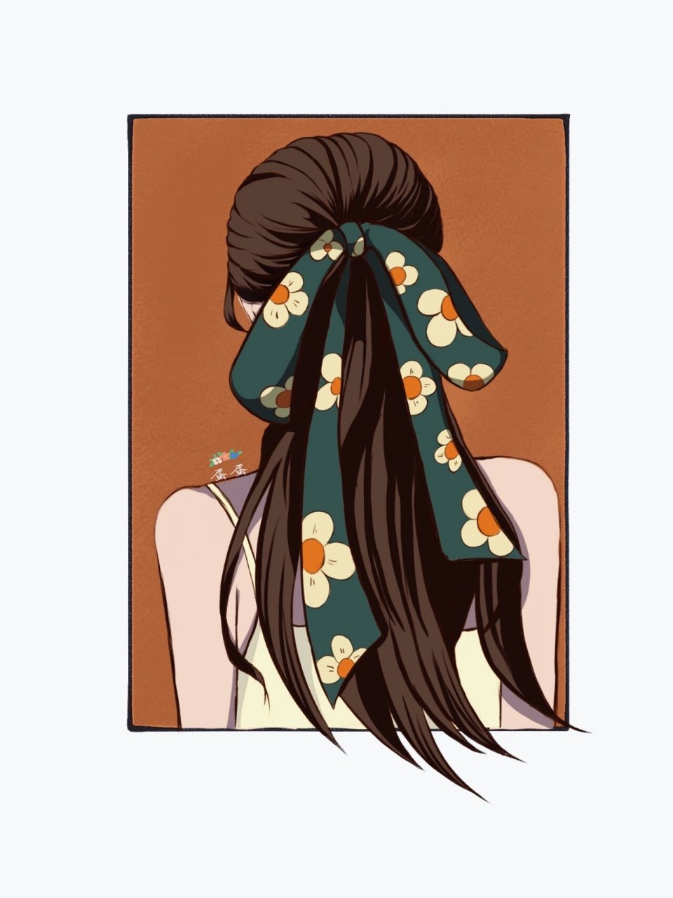 温柔风姐姐背影图绘画过程~ 临摹 姐姐的少女背影~ 绘画过程!