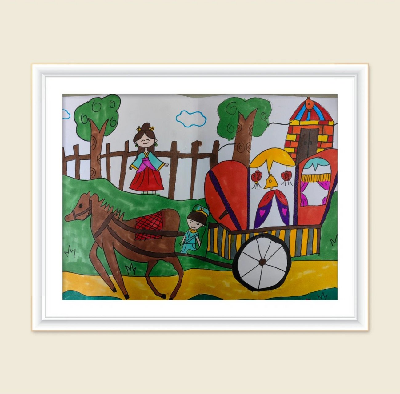 三年级美术下册《古代的交通工具》学生绘画作品