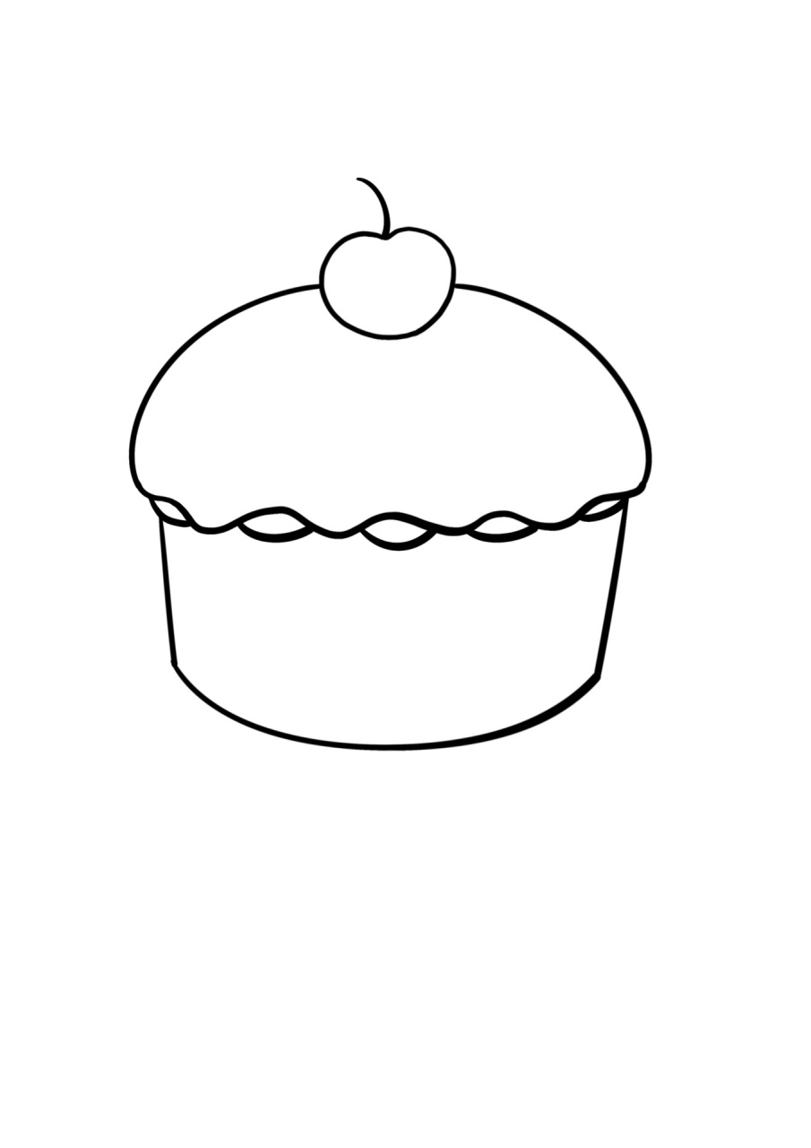 简笔画教程分享 纸杯小蛋糕