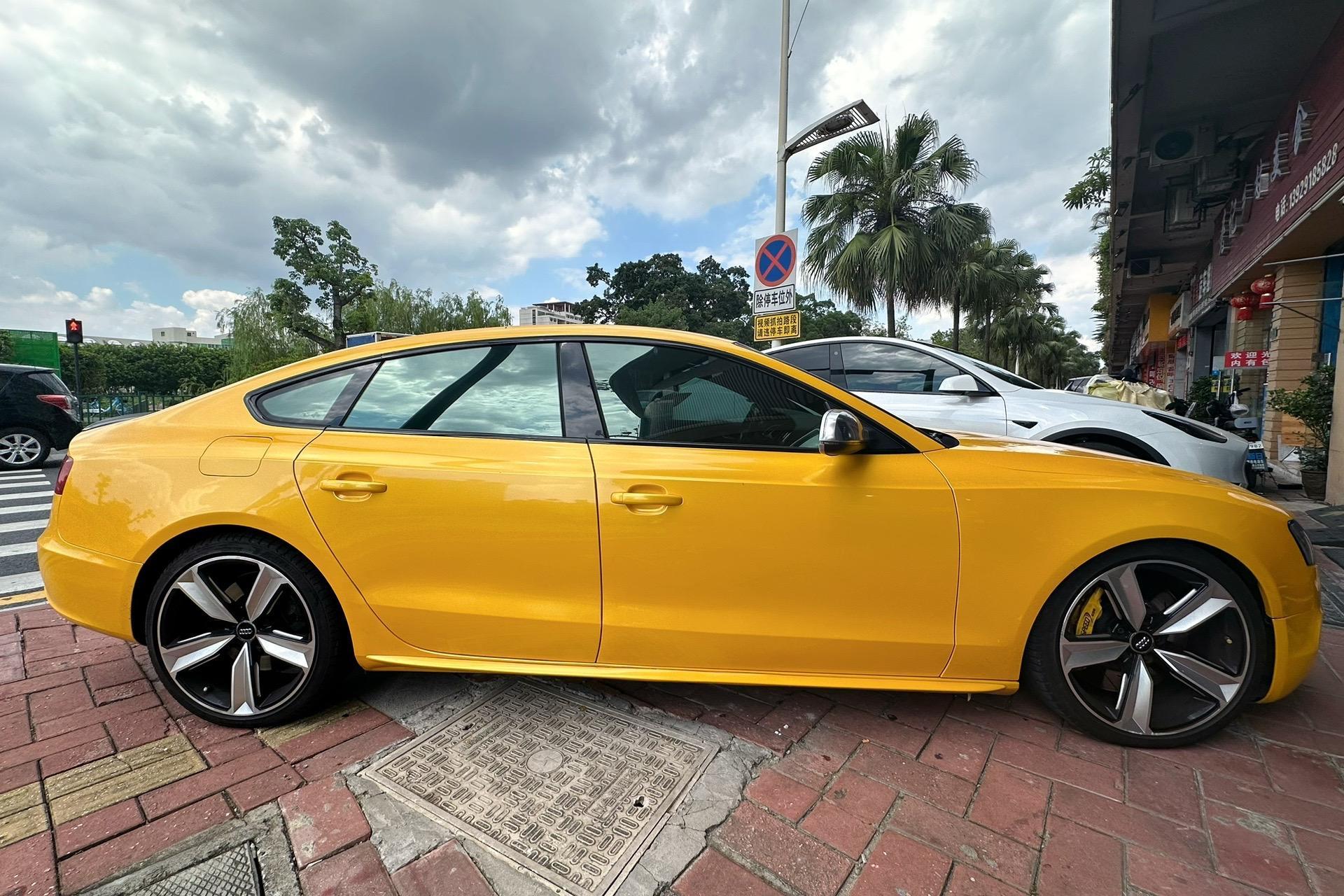 【汽车改色】奥迪rs5·超亮金属枫叶黄.