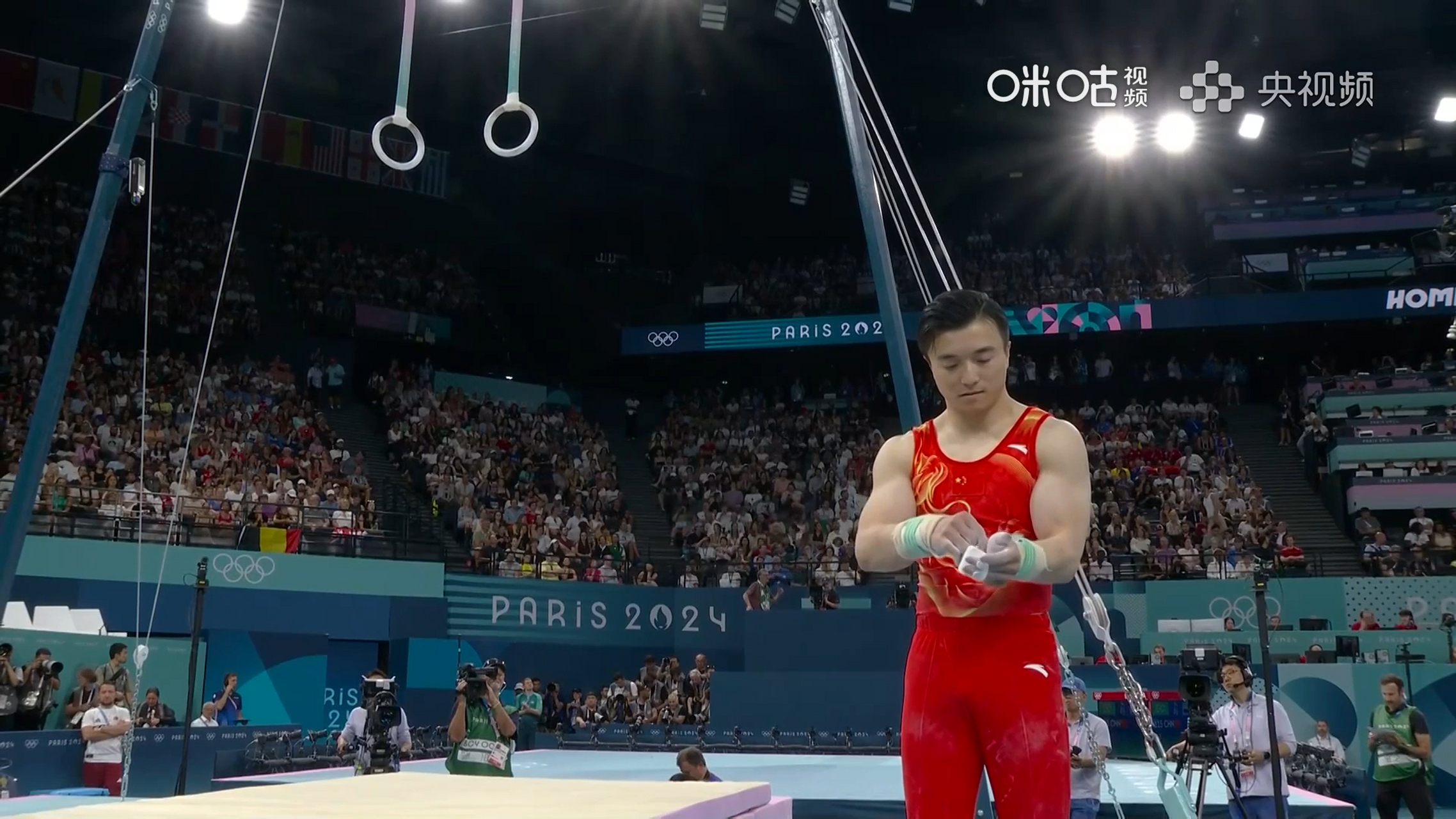 中国吊环1金1银  奥运男子体操吊环决赛,刘洋刘洋lyoung  得到15.