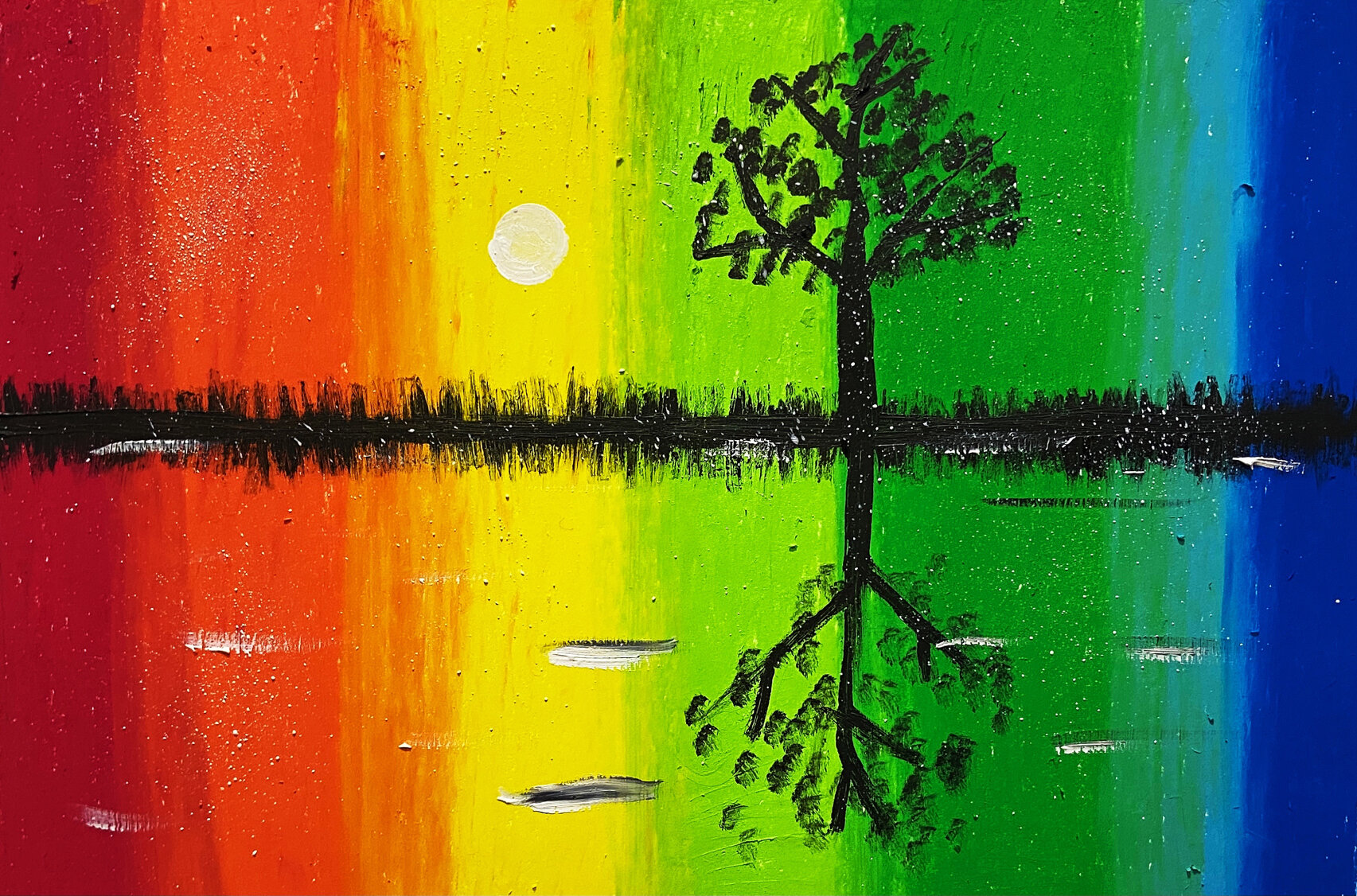 创意儿童画·74《风景画·倒影98》·重彩油画棒