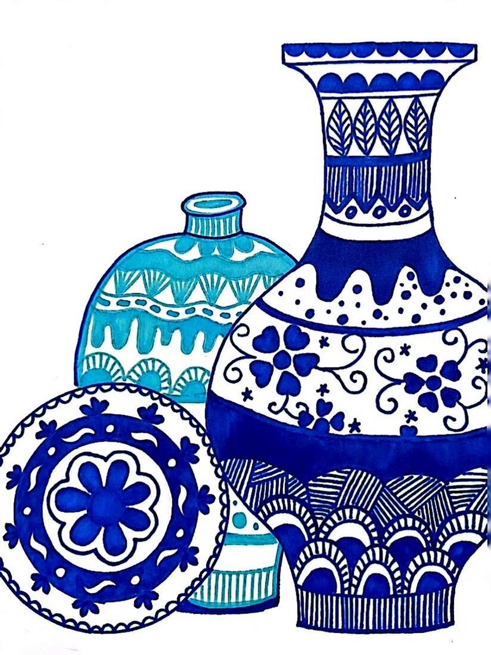 青花瓷,又名白地青花瓷.