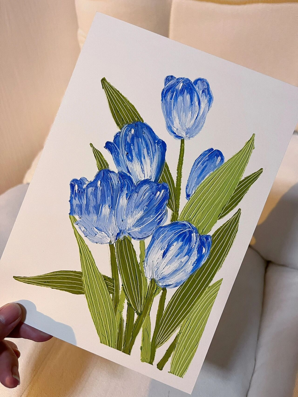油画棒」97蓝色郁金香 | 送给老师们～ 郁金香系列～ 教师节快乐!