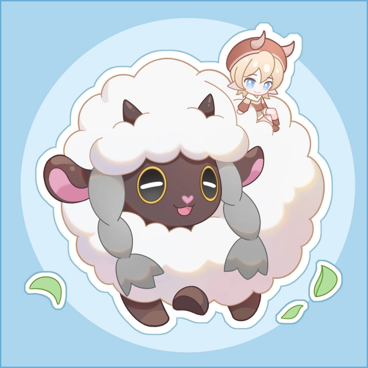 宝可梦-毛辫羊 大宝可梦 小训练家的贴纸
