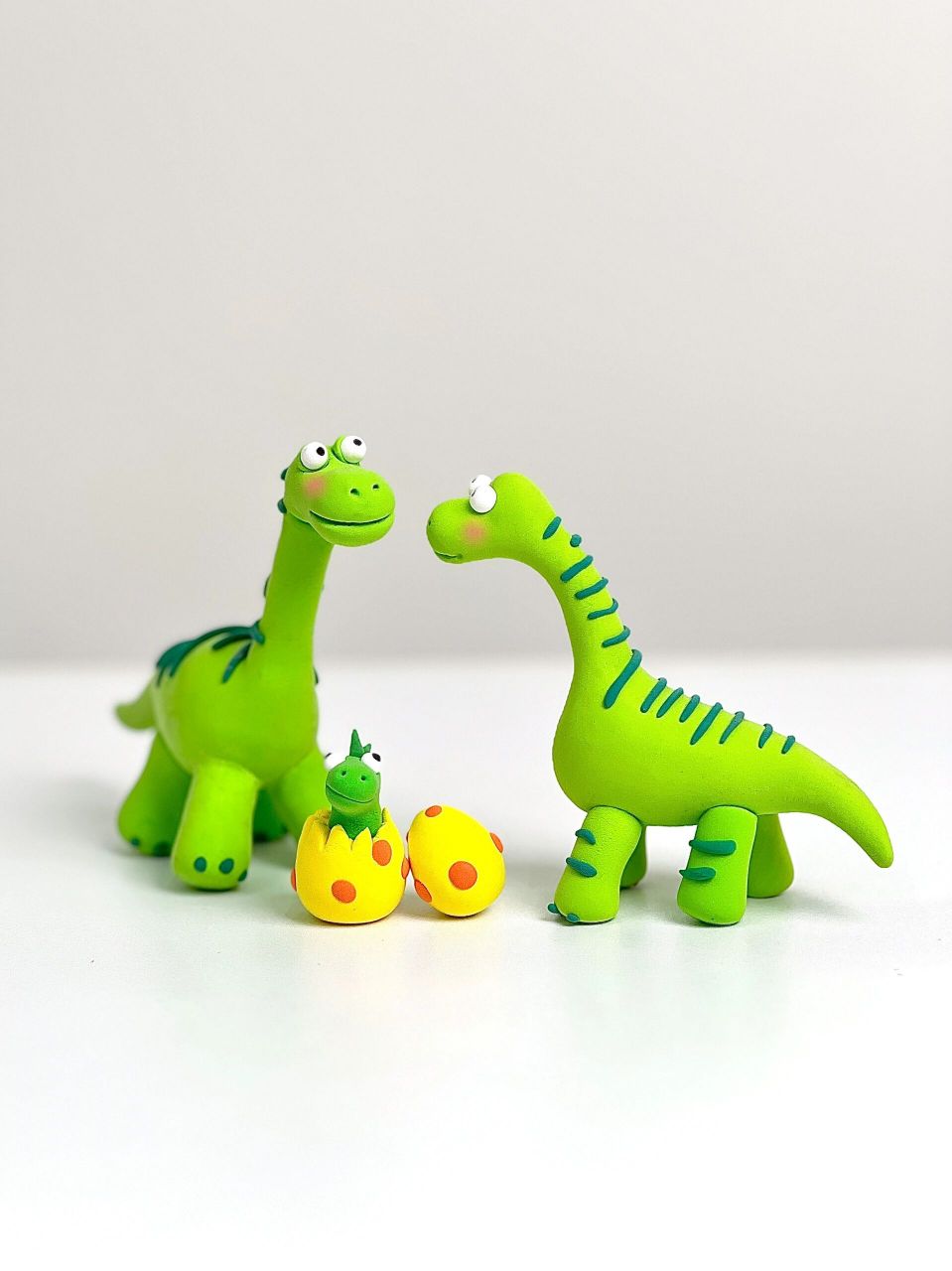 超轻粘土🧱|适合孩子捏的恐龙造型来啦‼️ 相亲相爱的恐龙一