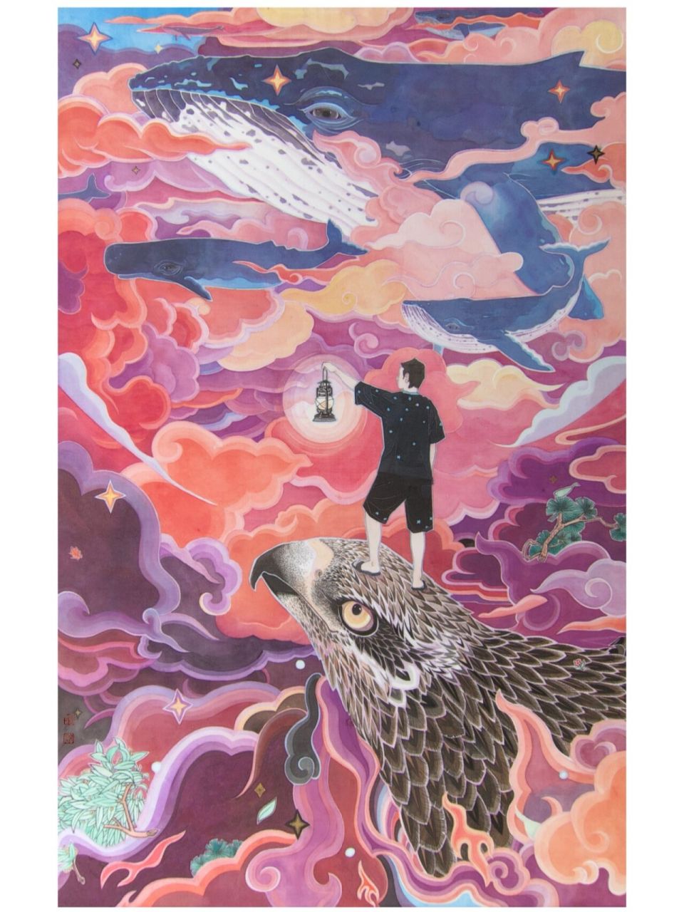 原创工笔画 | 万里鹏程 "大鹏一日同风起,扶摇直上九万里.