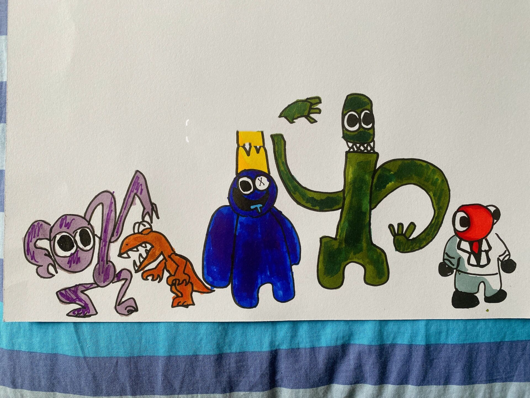 e宝成长记录7515重新涂色的彩虹朋友 e宝手绘的彩虹朋友,我重新用