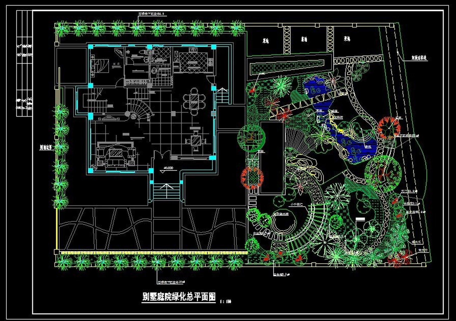 50套别墅庭院私家园林植物造景施工图cad