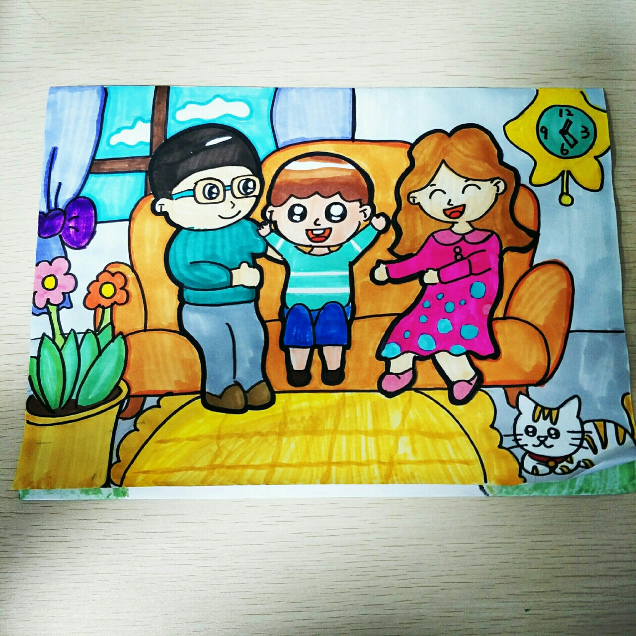 我爱我家/一家人 主题画 emm翻车了wuwu 妈妈的裙子 没设计好好丑