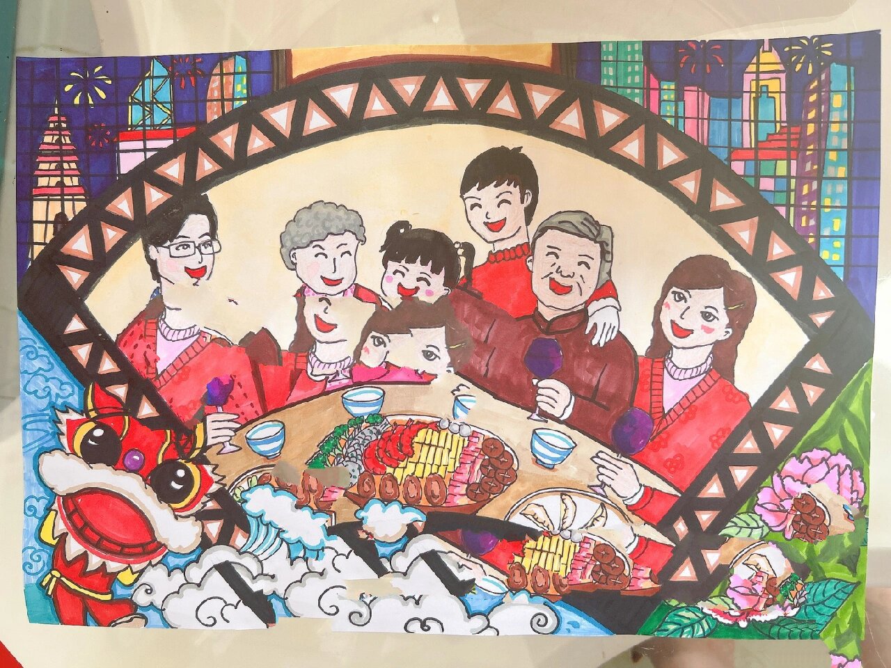 幸福家庭主题画