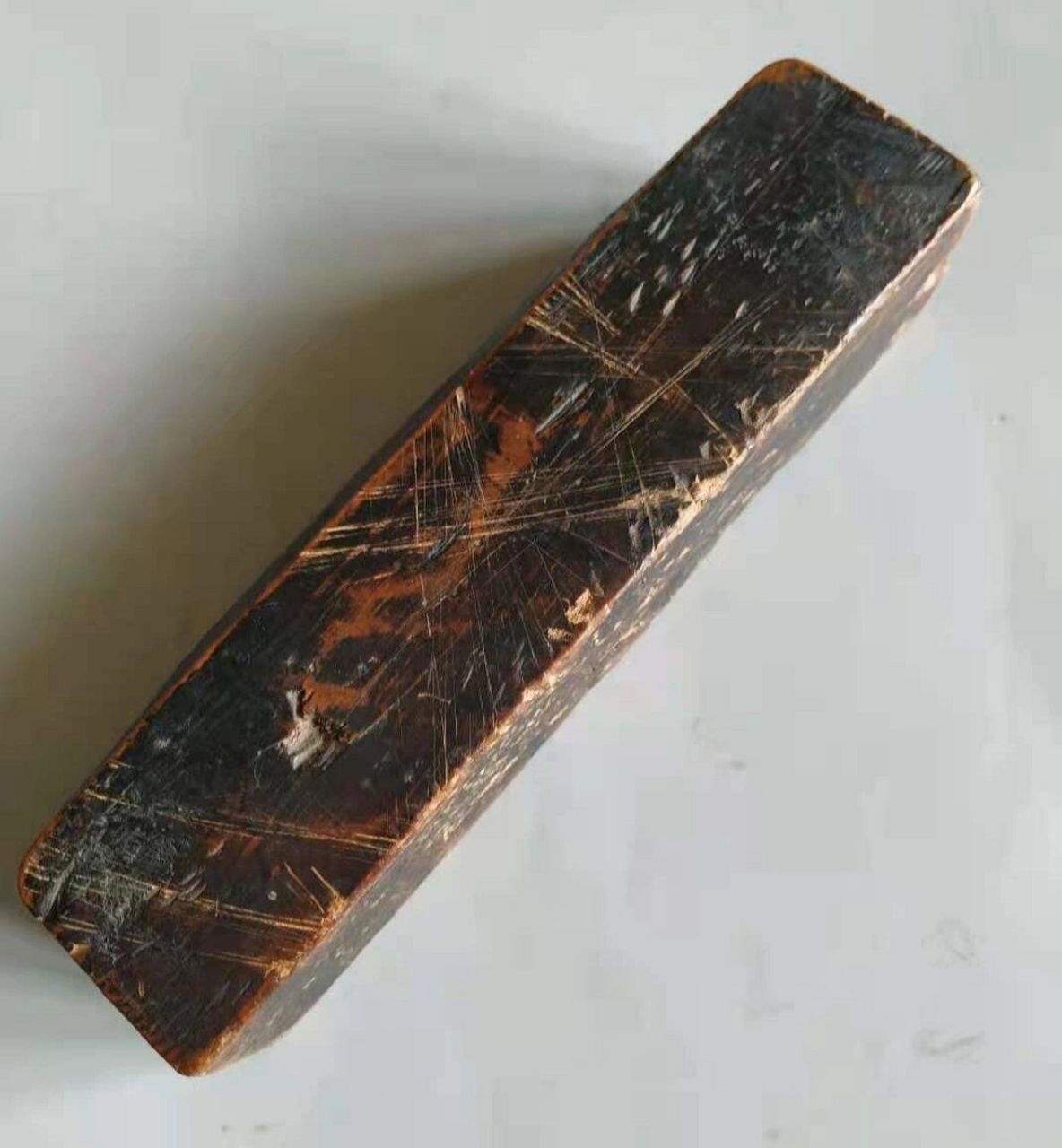 中古惊堂木 小叶黄杨材质  莹润厚重  有角有棱 取其规矩之意