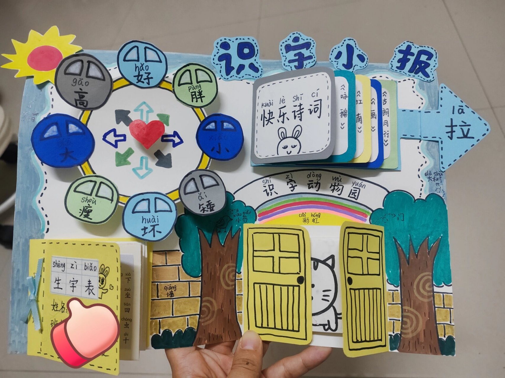 手工识字小报加急见主人7615 一年级识字小报,剪贴画