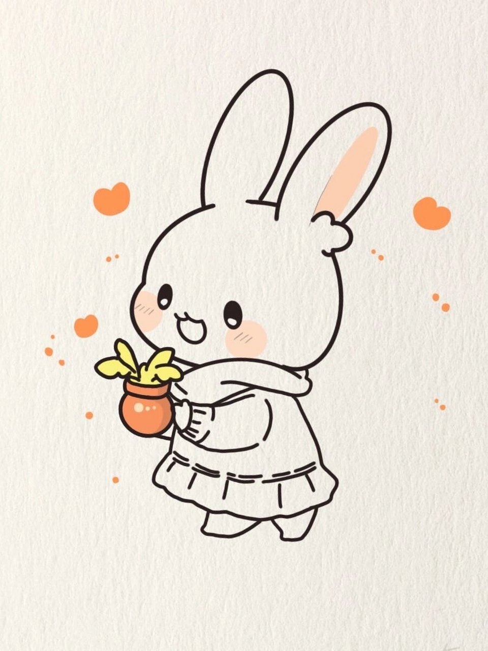 小兔子拟人画简笔画图片