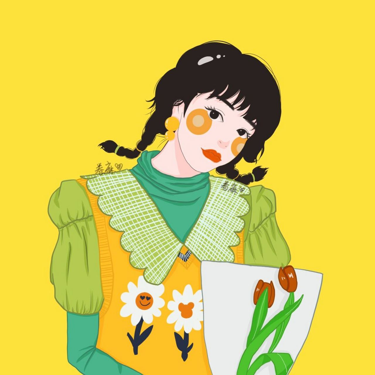 头像插画 | 春天到啦,来组春天的颜色吧 俏也不争春,只把春来报!