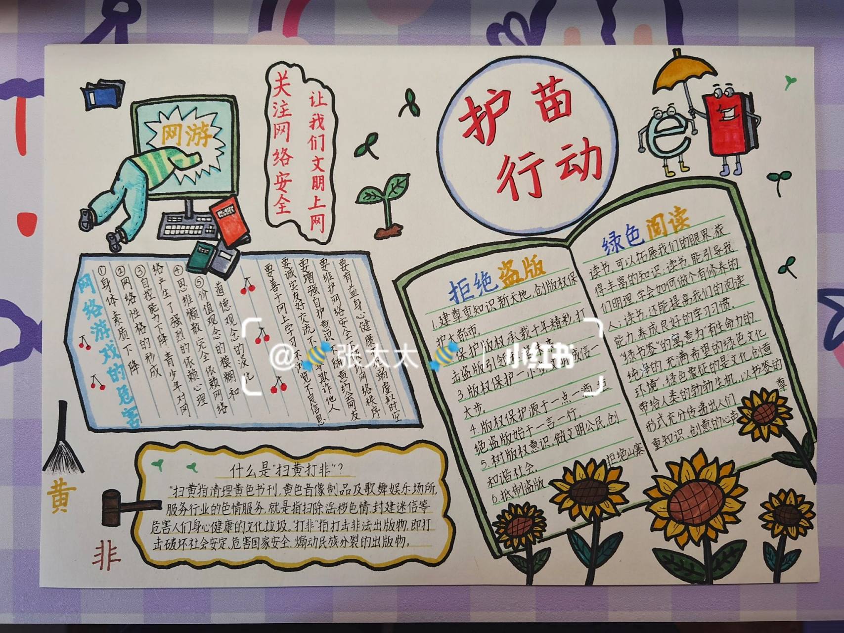 护苗行动手抄报