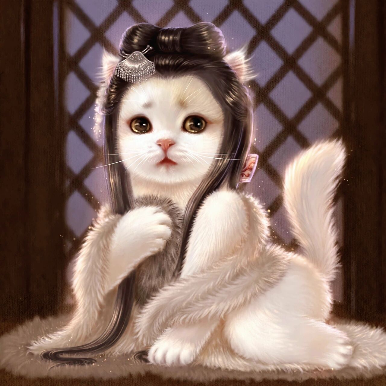 这么可爱的国潮猫猫头像快跟姐妹用起来 可爱的国潮猫猫 绘画 萌宠